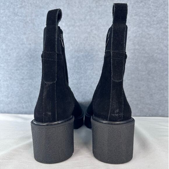 EUC Chelsea & Violet Women's sz 8.5 Lottie Black Suede Platform Chelsea Boots - Picture 4 of 11